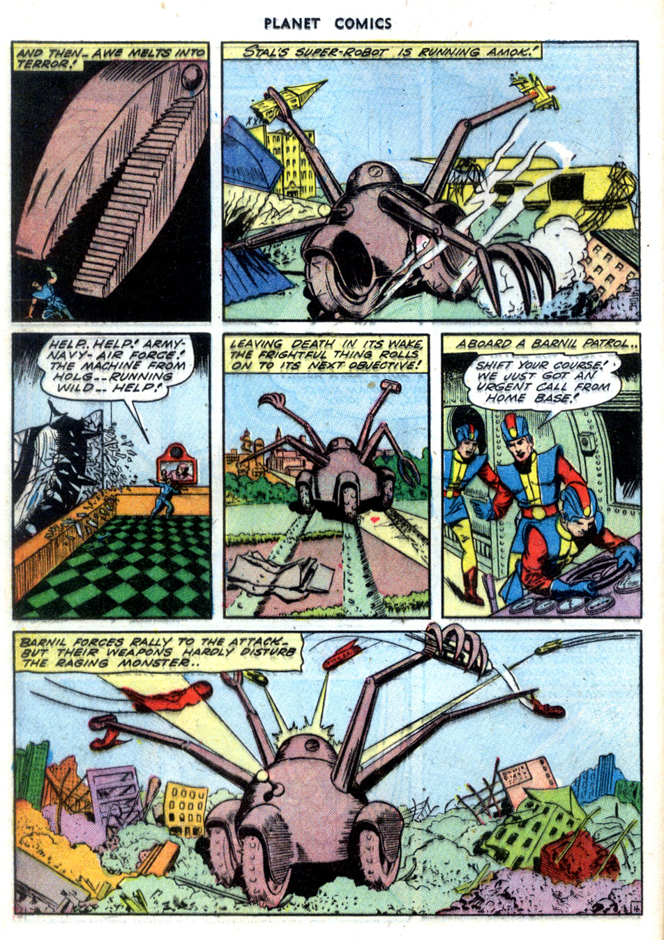 Planet Comics #30 (Fiction House), page 16. Public domain (US).