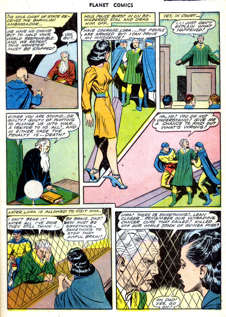 Planet Comics #30 (Fiction House), page 17. Public domain (US).