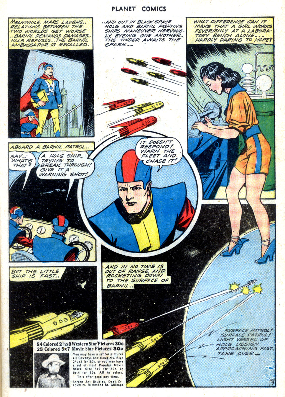Planet Comics #30 (Fiction House), page 19. Public domain (US).