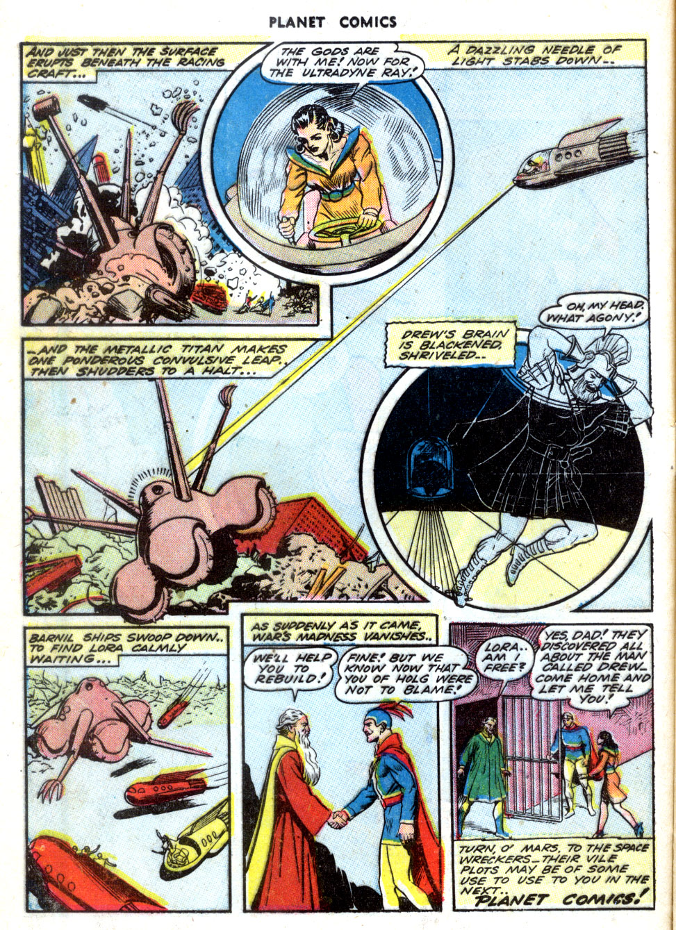 Planet Comics #30 (Fiction House), page 20. Public domain (US).