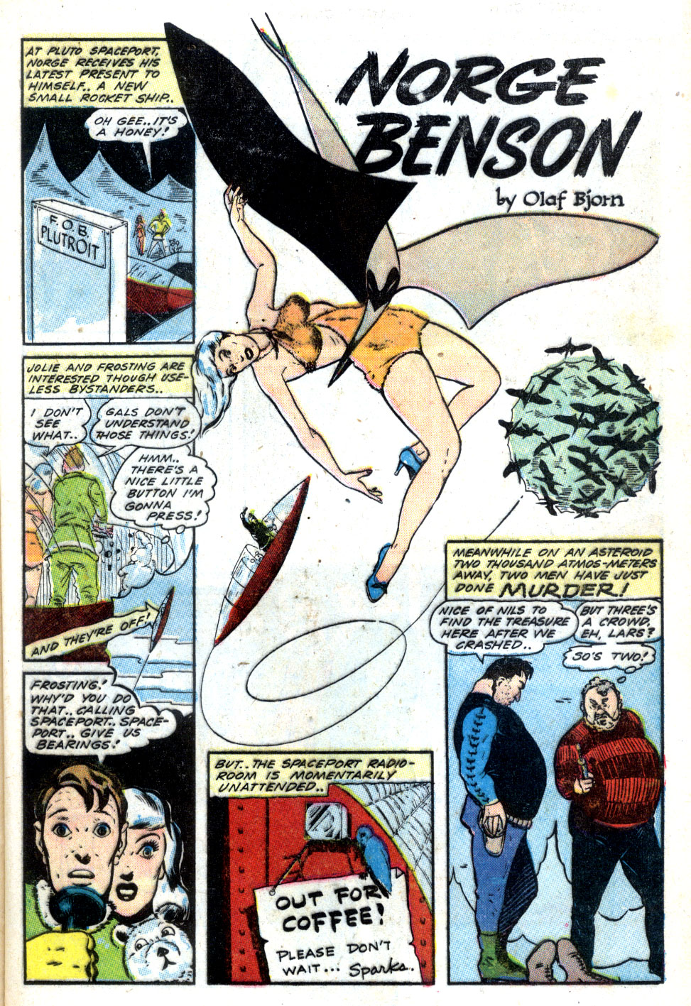 Planet Comics #30 (Fiction House), page 21. Public domain (US).