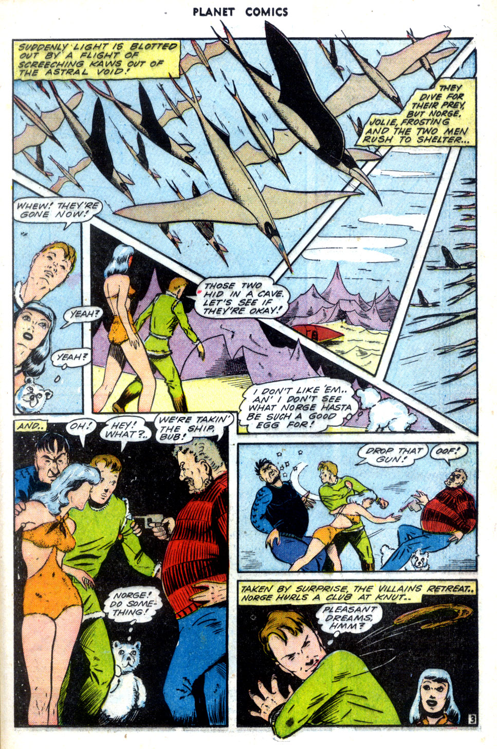 Planet Comics #30 (Fiction House), page 23. Public domain (US).
