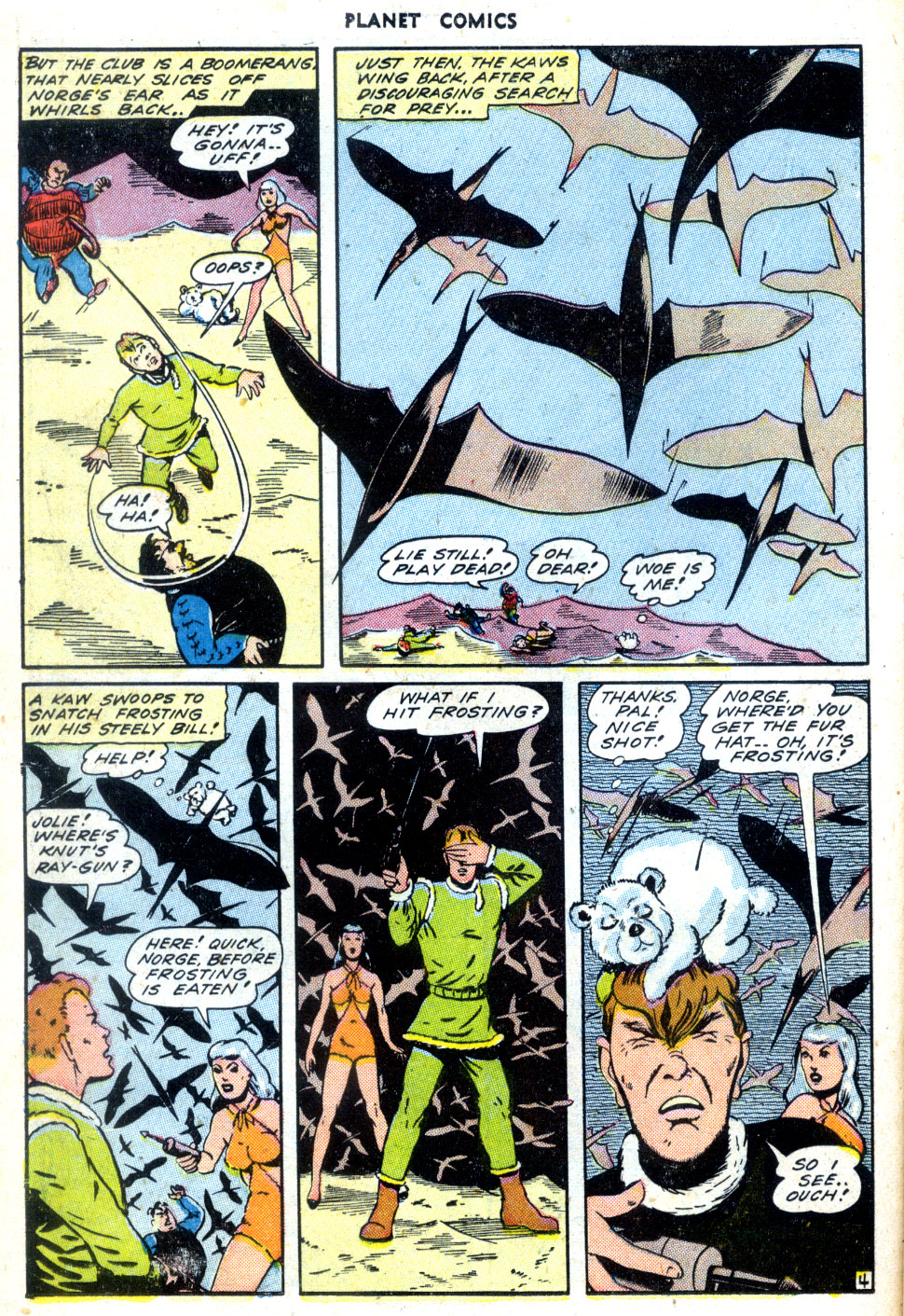 Planet Comics #30 (Fiction House), page 24. Public domain (US).