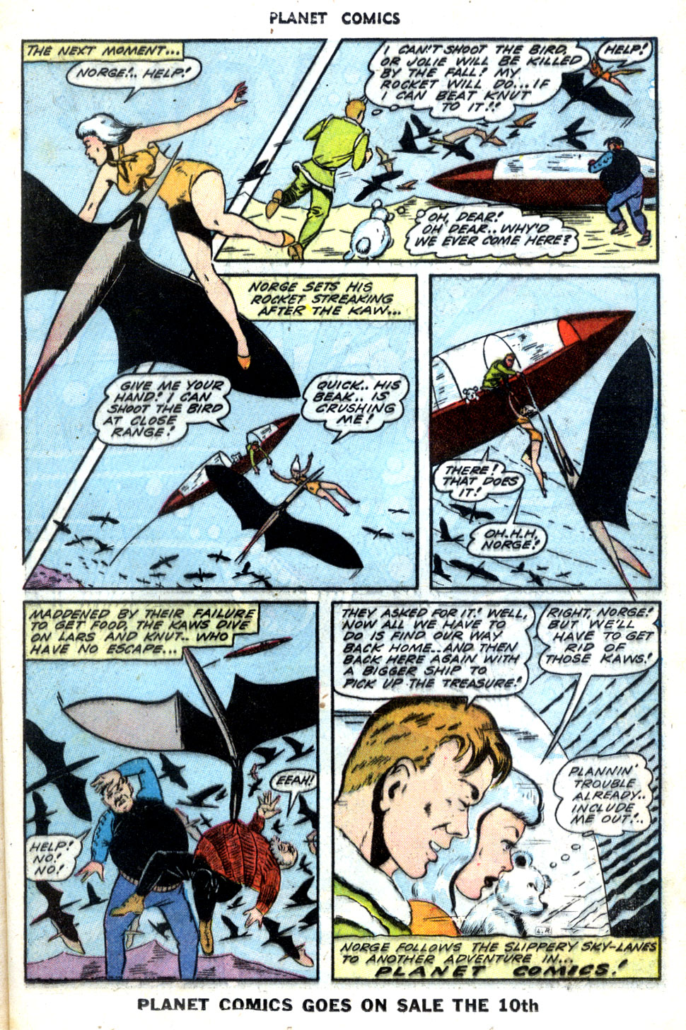 Planet Comics #30 (Fiction House), page 25. Public domain (US).
