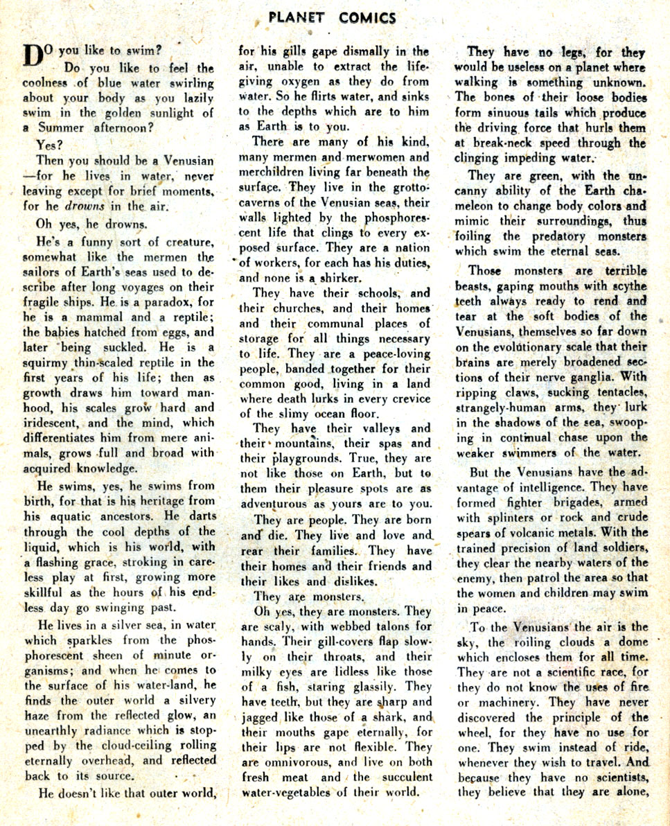 Planet Comics #30 (Fiction House), page 27. Public domain (US).