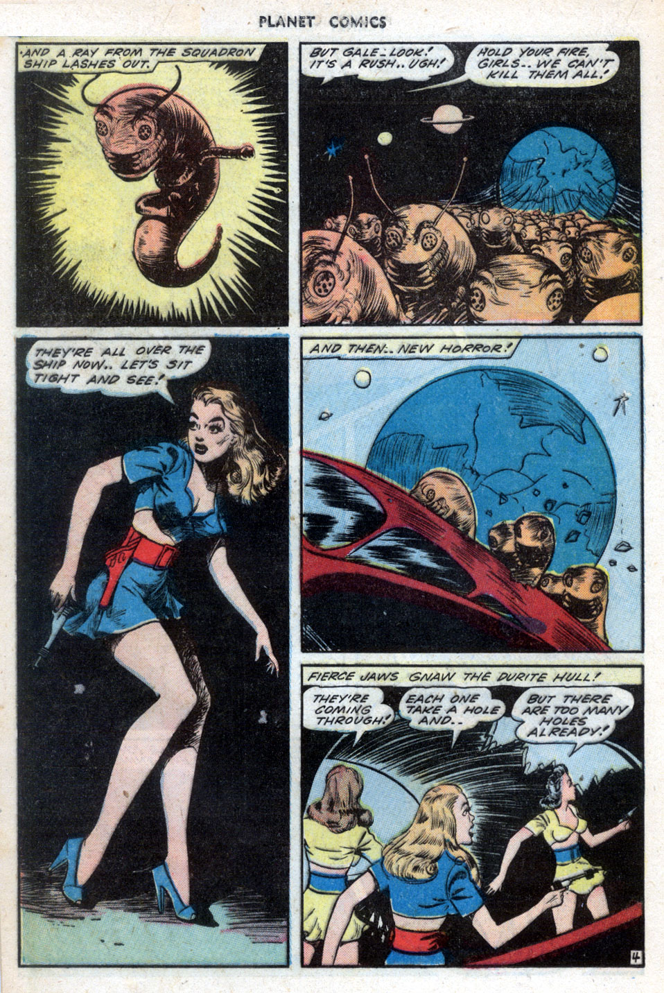 Planet Comics #30 (Fiction House), page 32. Public domain (US).