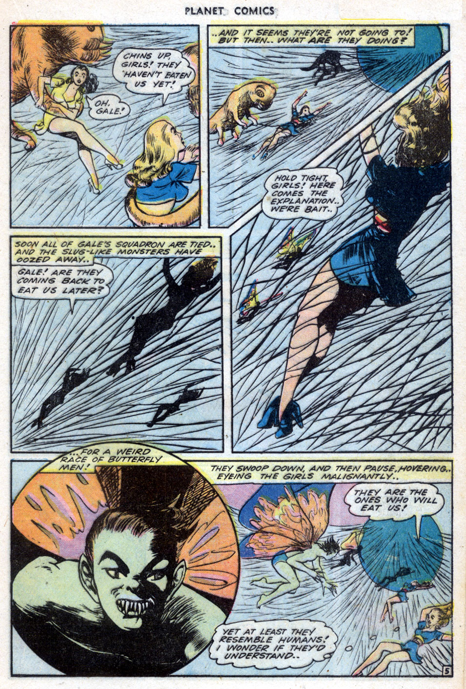 Planet Comics #30 (Fiction House), page 33. Public domain (US).