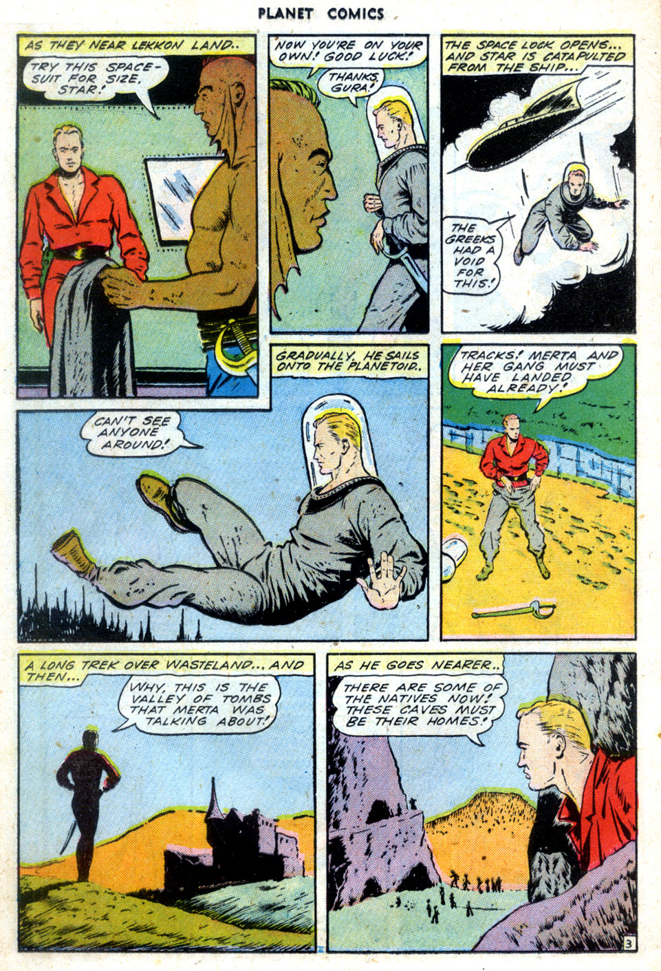 Planet Comics #30 (Fiction House), page 38. Public domain (US).