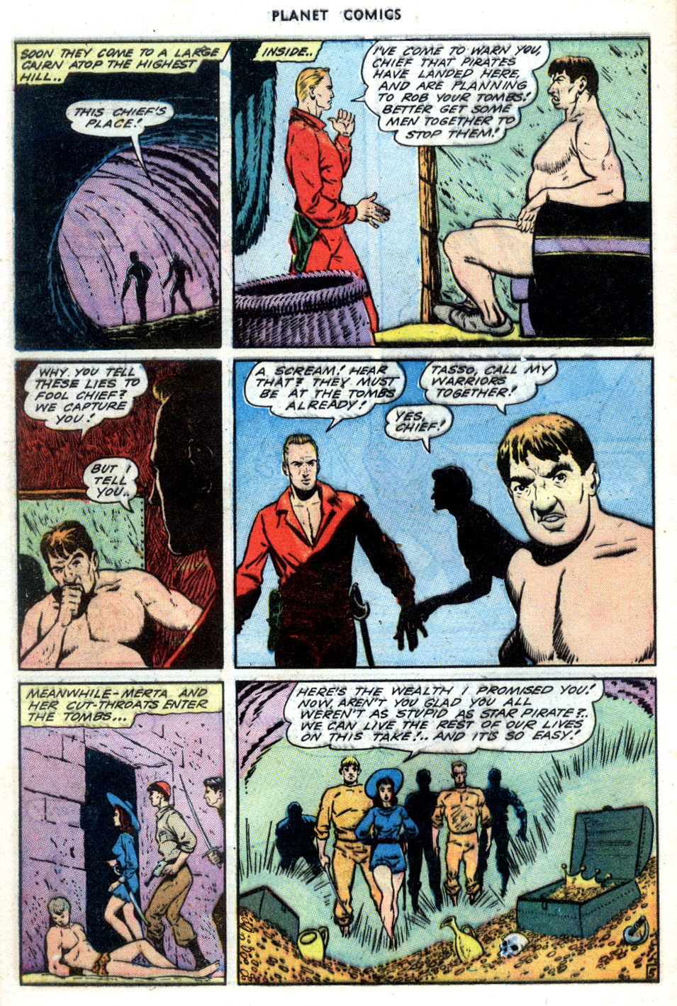 Planet Comics #30 (Fiction House), page 40. Public domain (US).