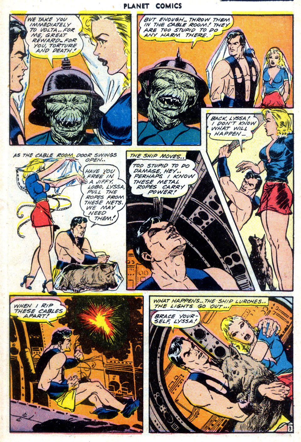 Planet Comics #30 (Fiction House), page 5. Public domain (US).