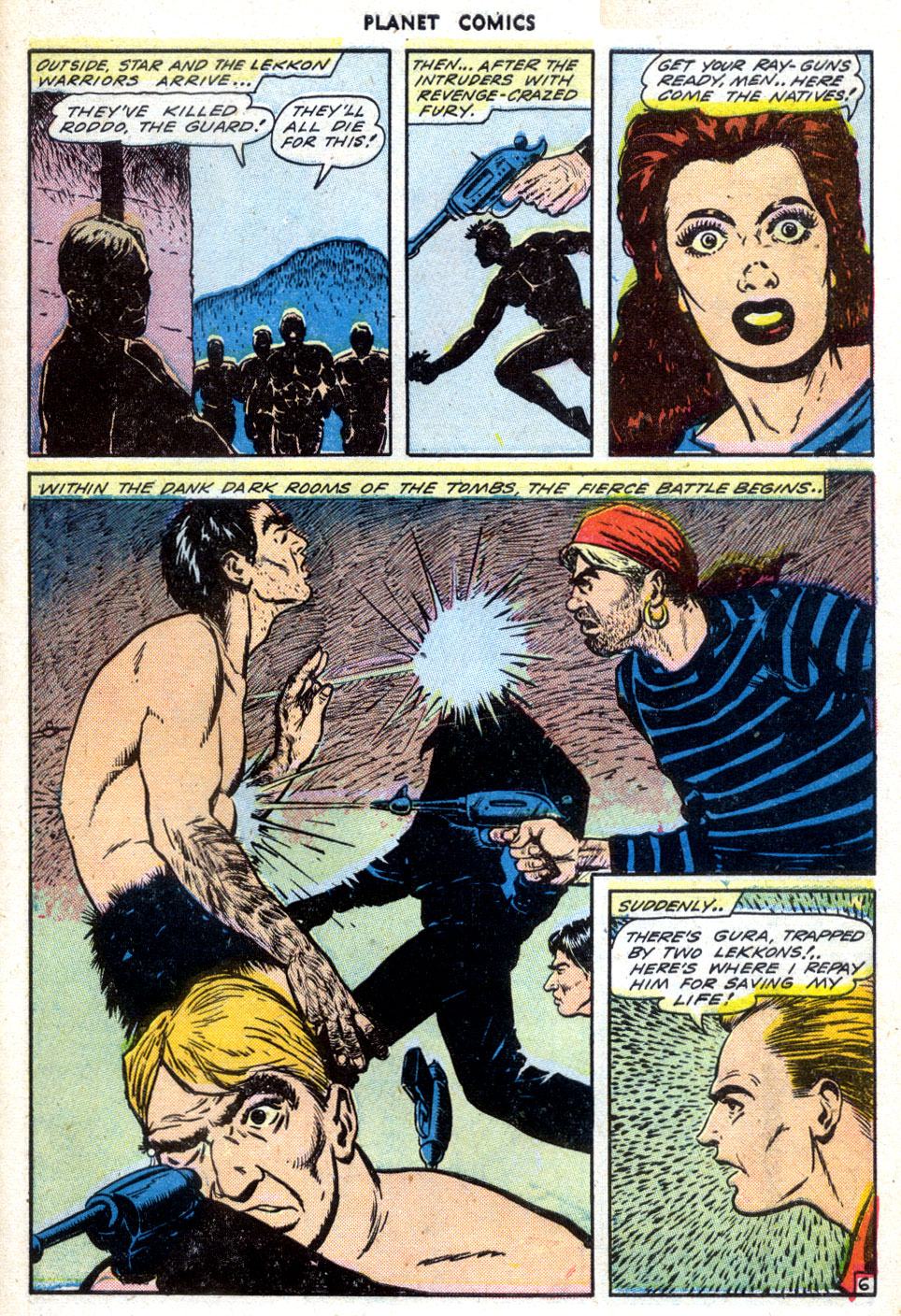 Planet Comics #30 (Fiction House), page 41. Public domain (US).