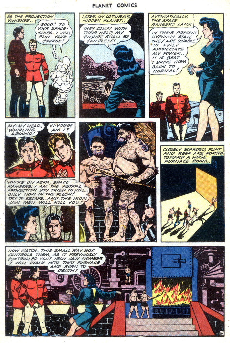 Planet Comics #30 (Fiction House), page 46. Public domain (US).