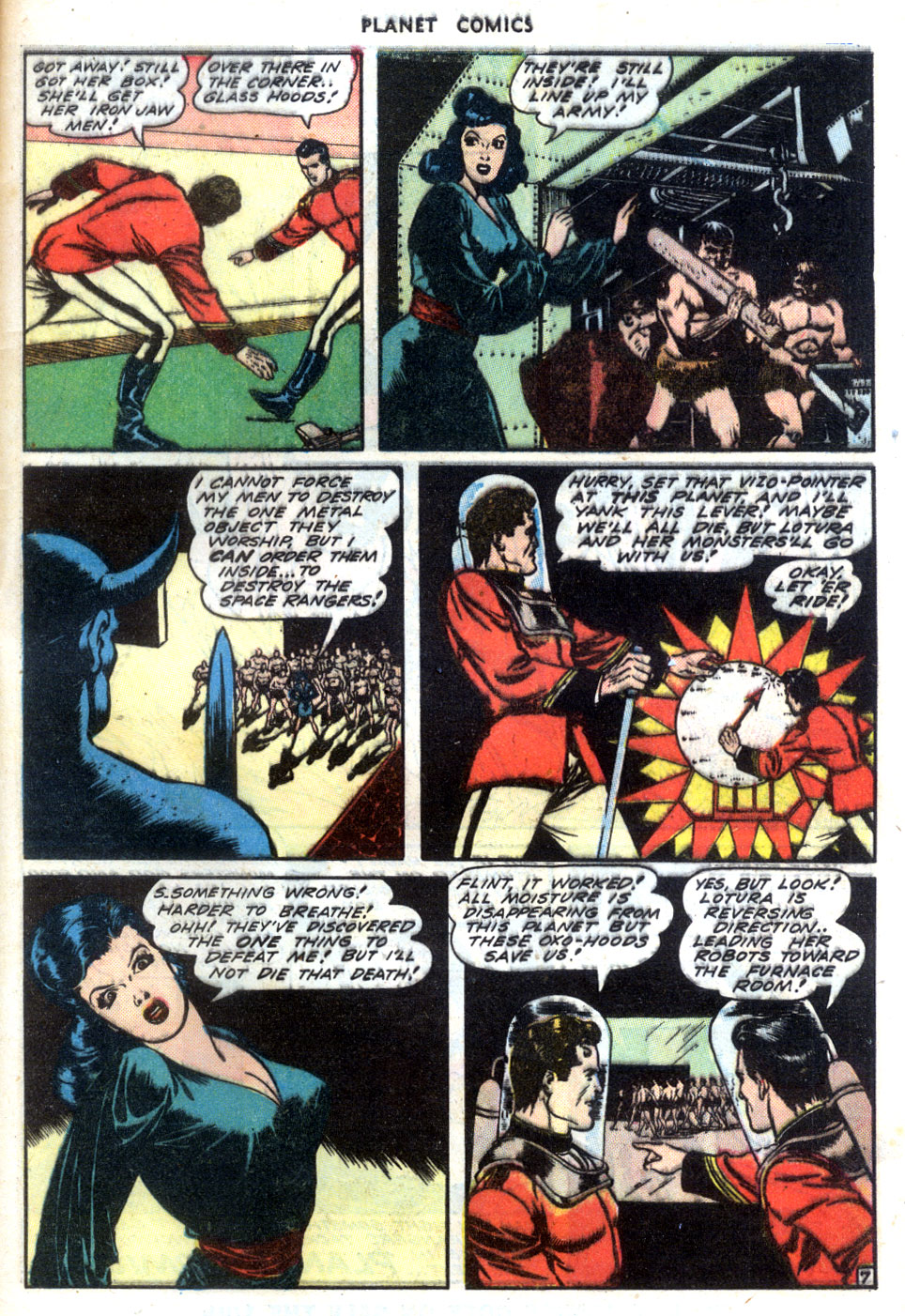 Planet Comics #30 (Fiction House), page 49. Public domain (US).