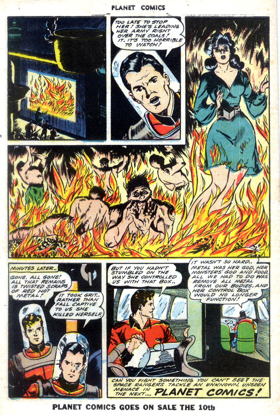 Planet Comics #30 (Fiction House), page 50. Public domain (US).