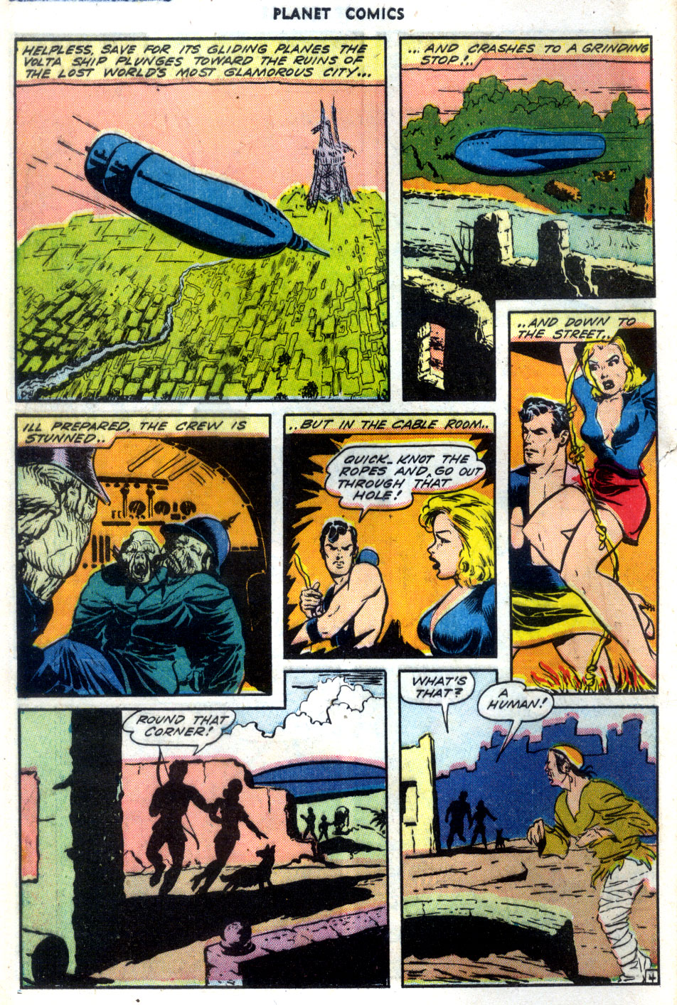 Planet Comics #30 (Fiction House), page 6. Public domain (US).