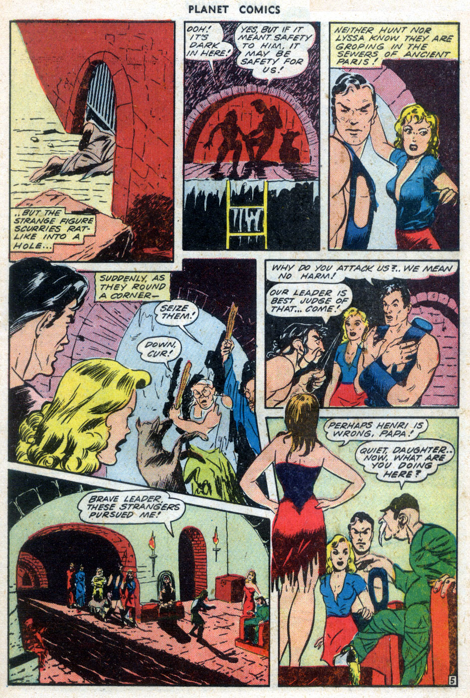Planet Comics #30 (Fiction House), page 7. Public domain (US).