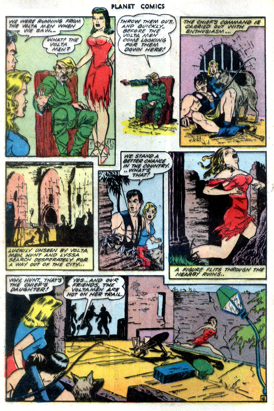 Planet Comics #30 (Fiction House), page 8. Public domain (US).