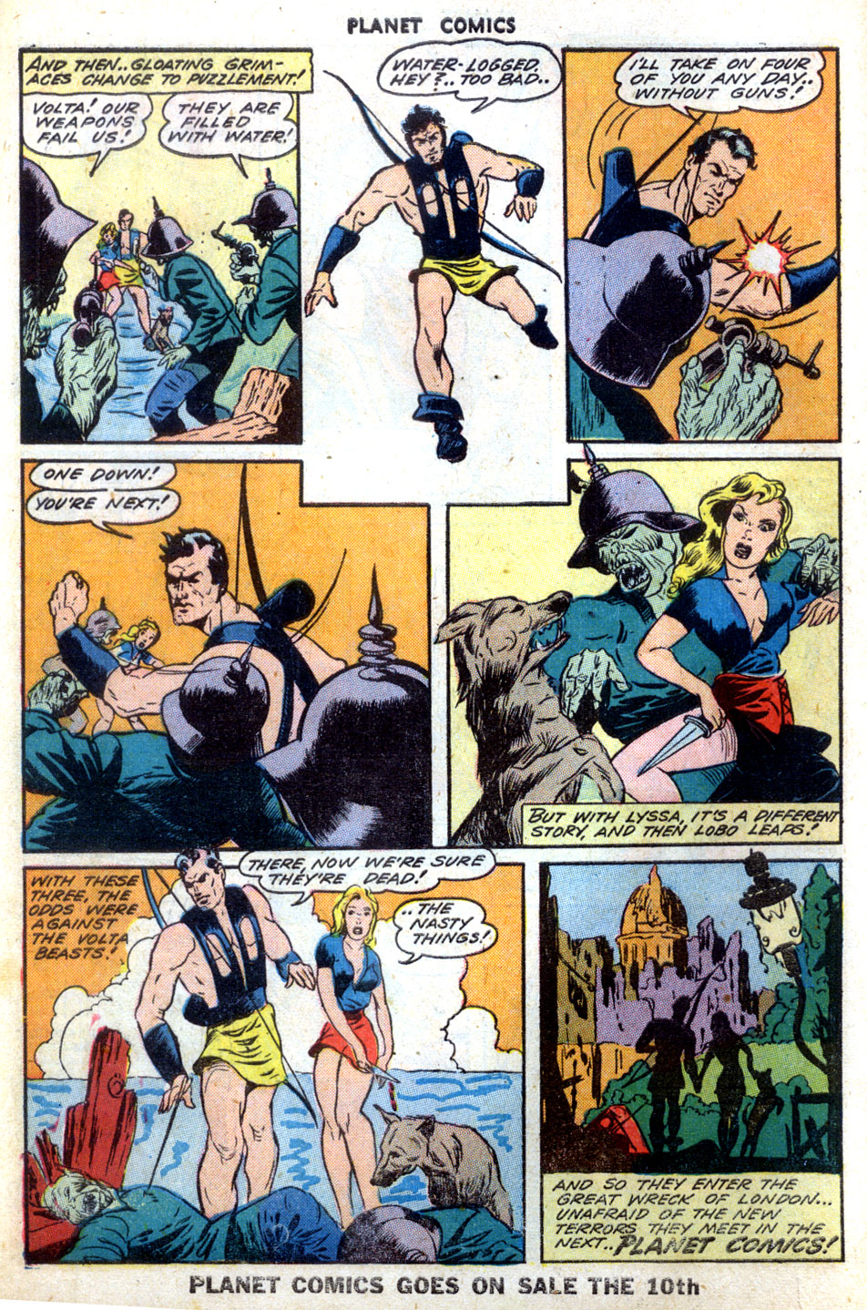 Planet Comics #31 (Fiction House), page 12. Public domain (US).