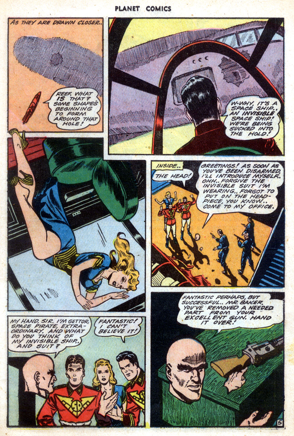 Planet Comics #31 (Fiction House), page 17. Public domain (US).