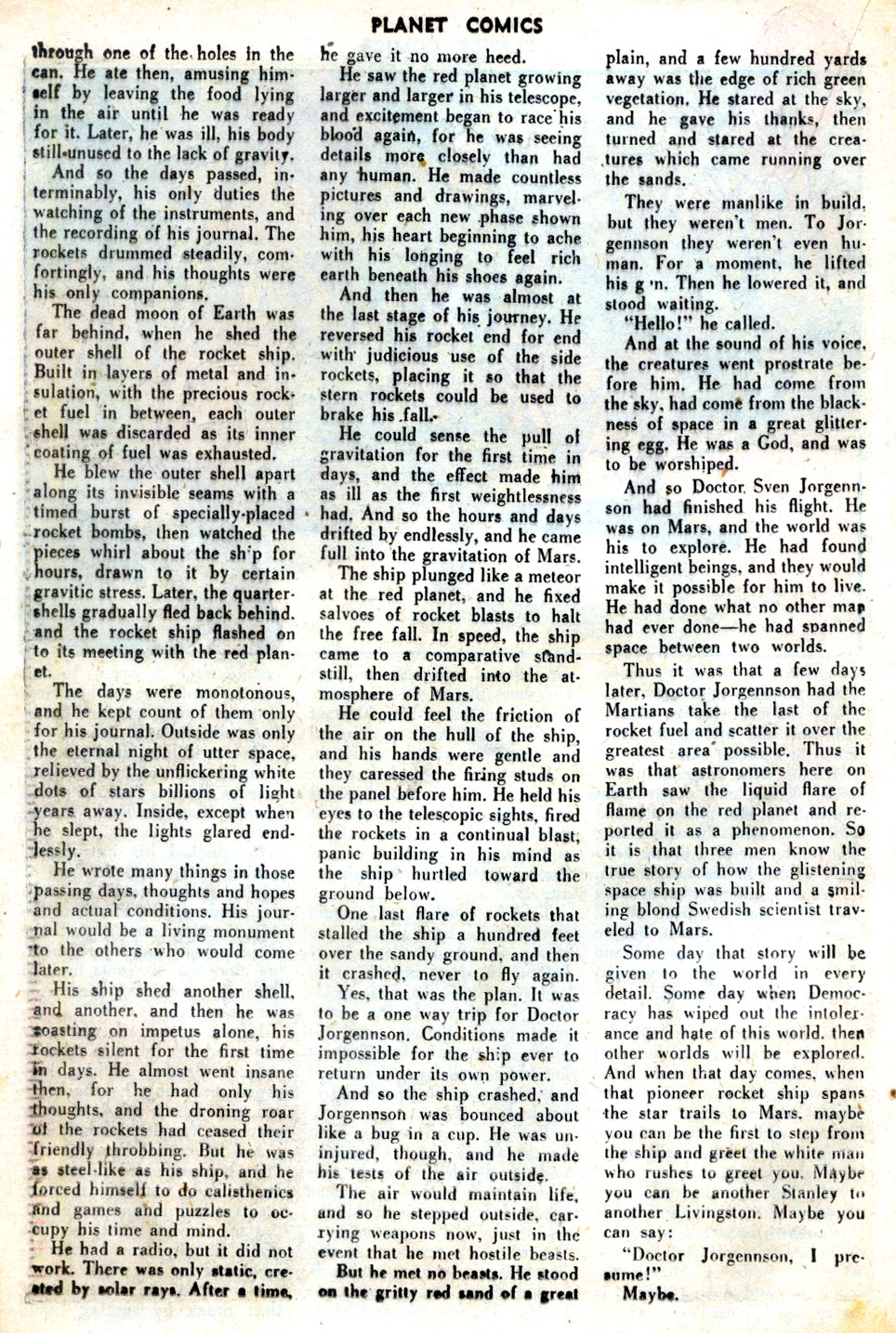 Planet Comics #31 (Fiction House), page 28. Public domain (US).