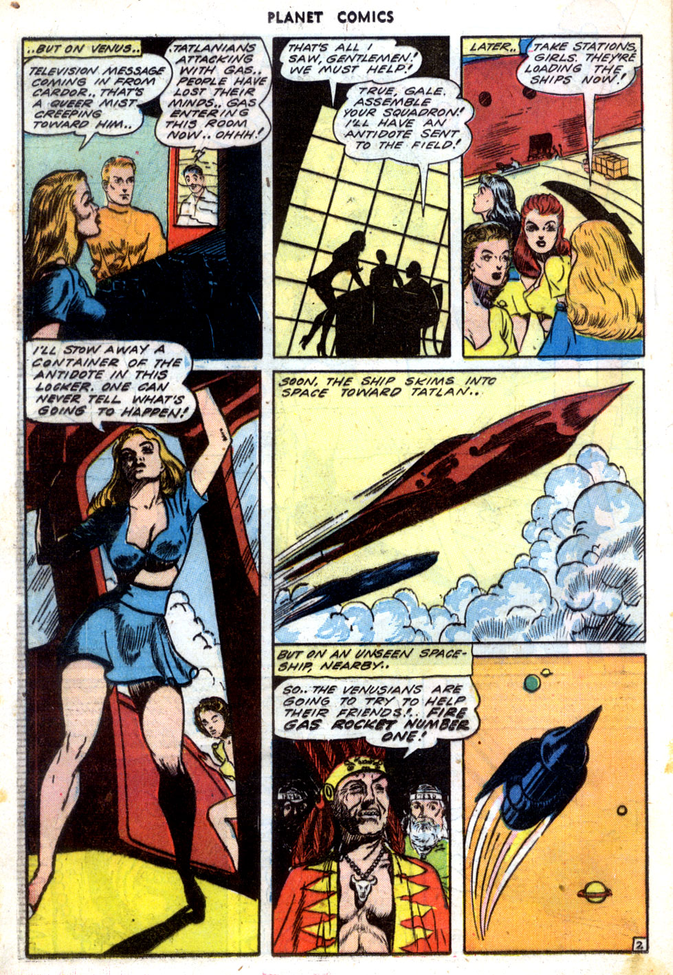 Planet Comics #31 (Fiction House), page 30. Public domain (US).