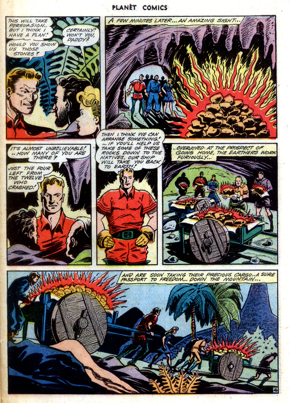 Planet Comics #31 (Fiction House), page 39. Public domain (US).