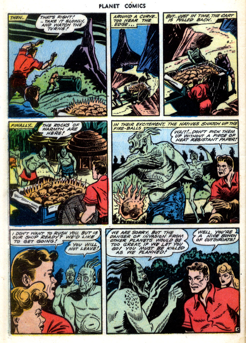 Planet Comics #31 (Fiction House), page 40. Public domain (US).