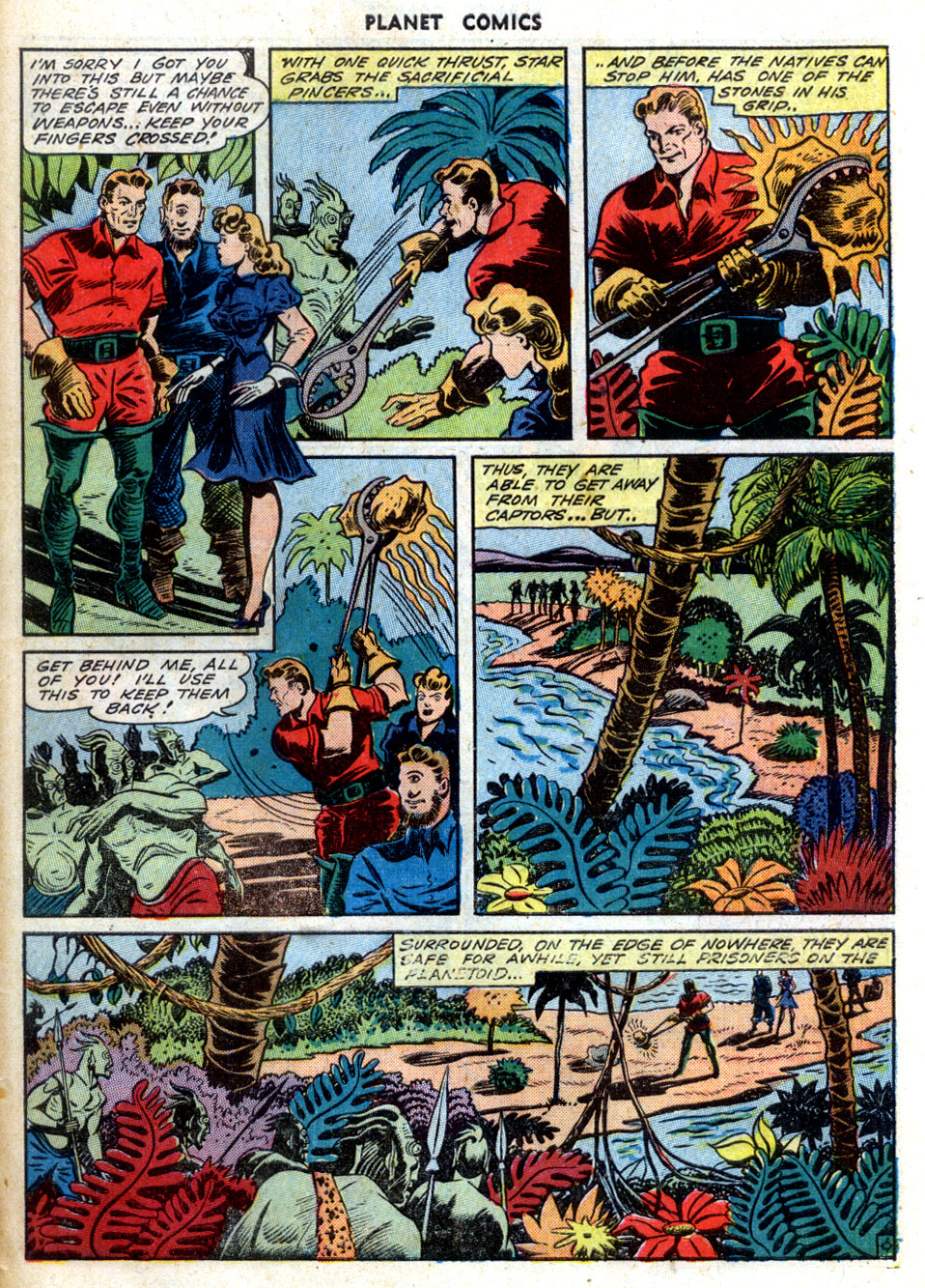 Planet Comics #31 (Fiction House), page 41. Public domain (US).