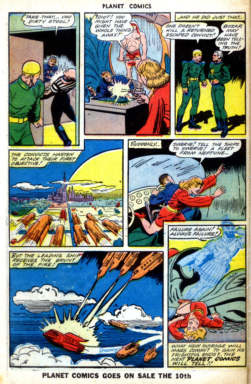 Planet Comics #31 (Fiction House), page 50. Public domain (US).