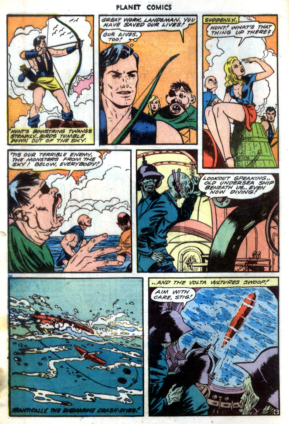 Planet Comics #31 (Fiction House), page 8. Public domain (US).