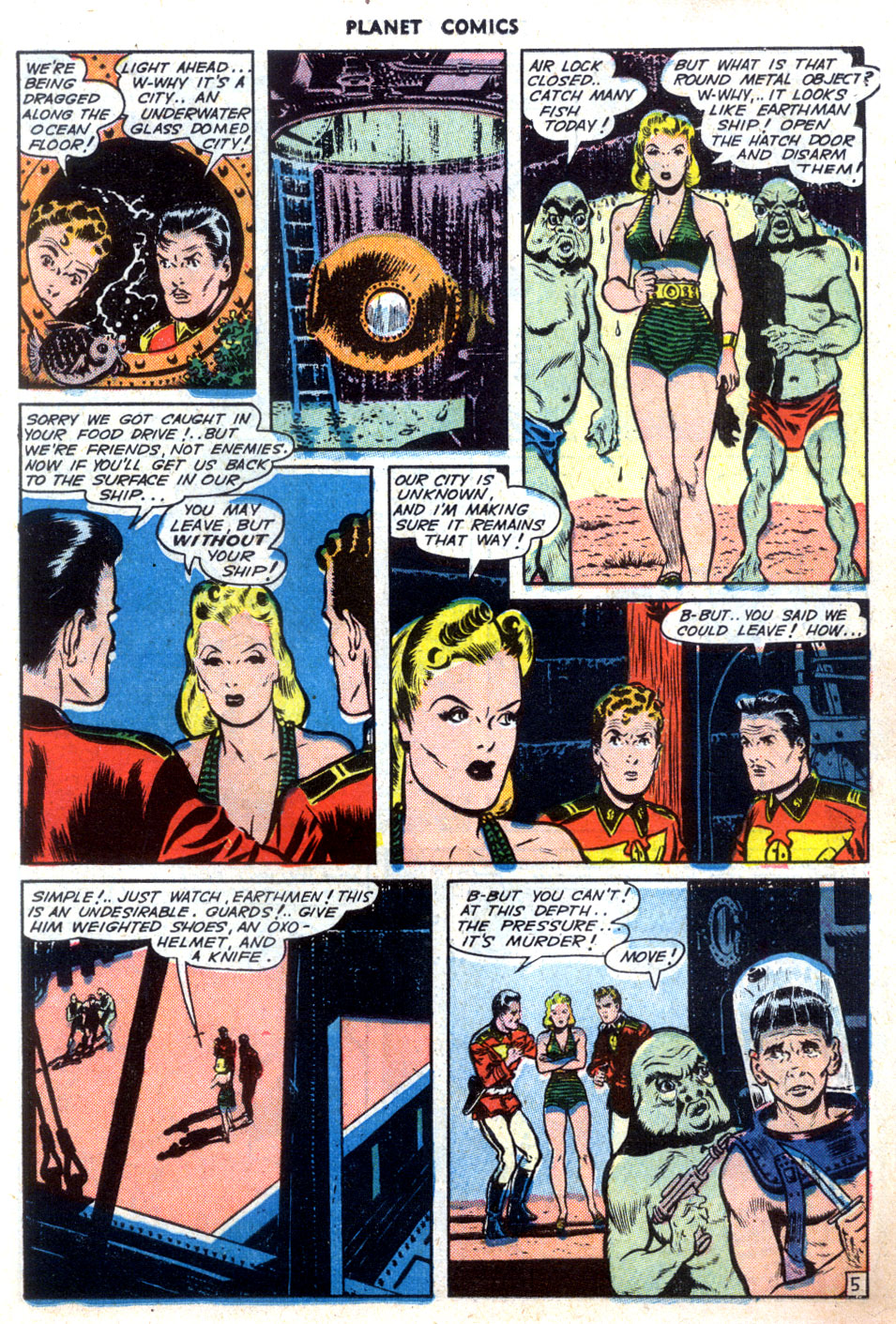Planet Comics #32 (Fiction House), page 17. Public domain (US).