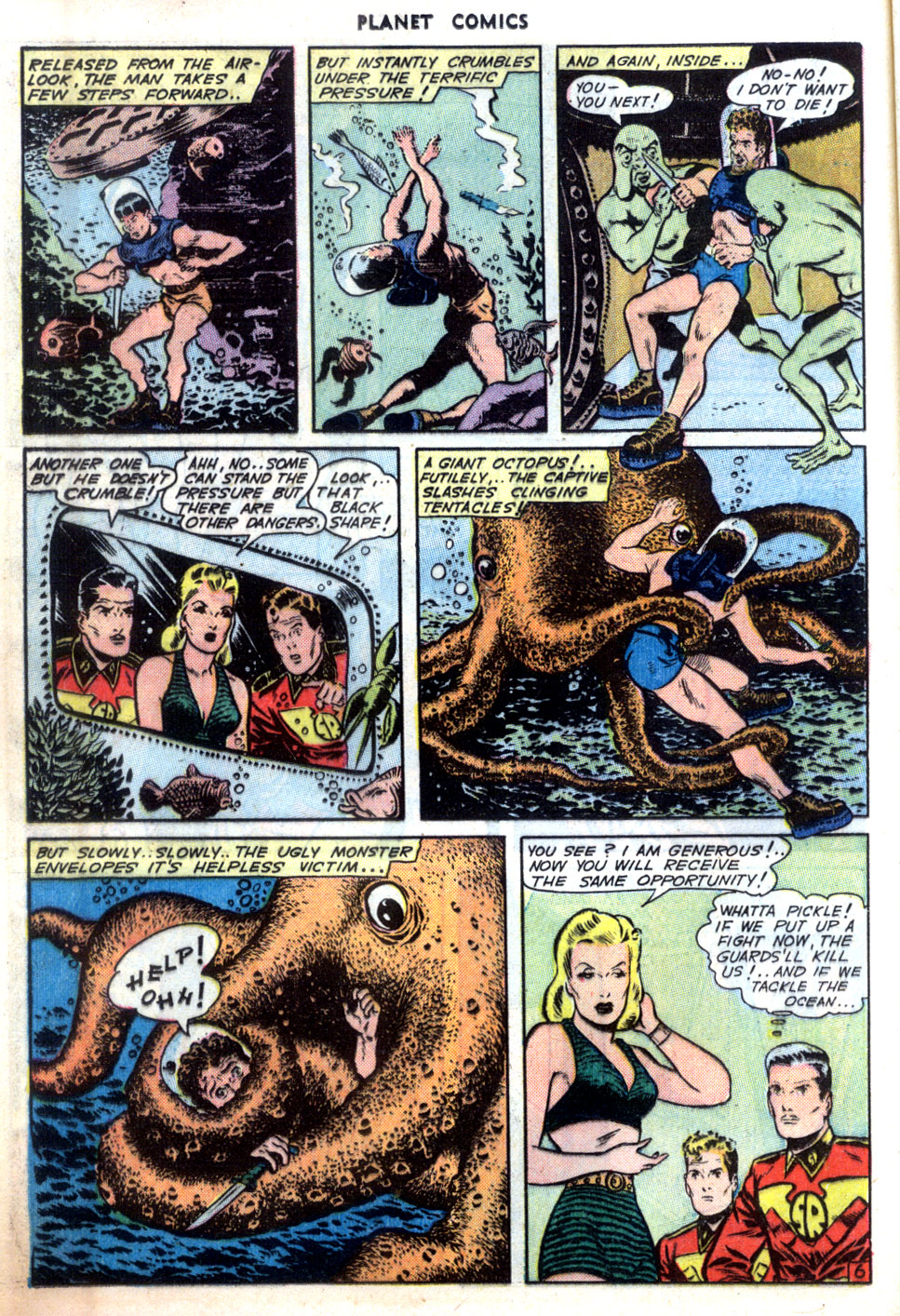 Planet Comics #32 (Fiction House), page 18. Public domain (US).