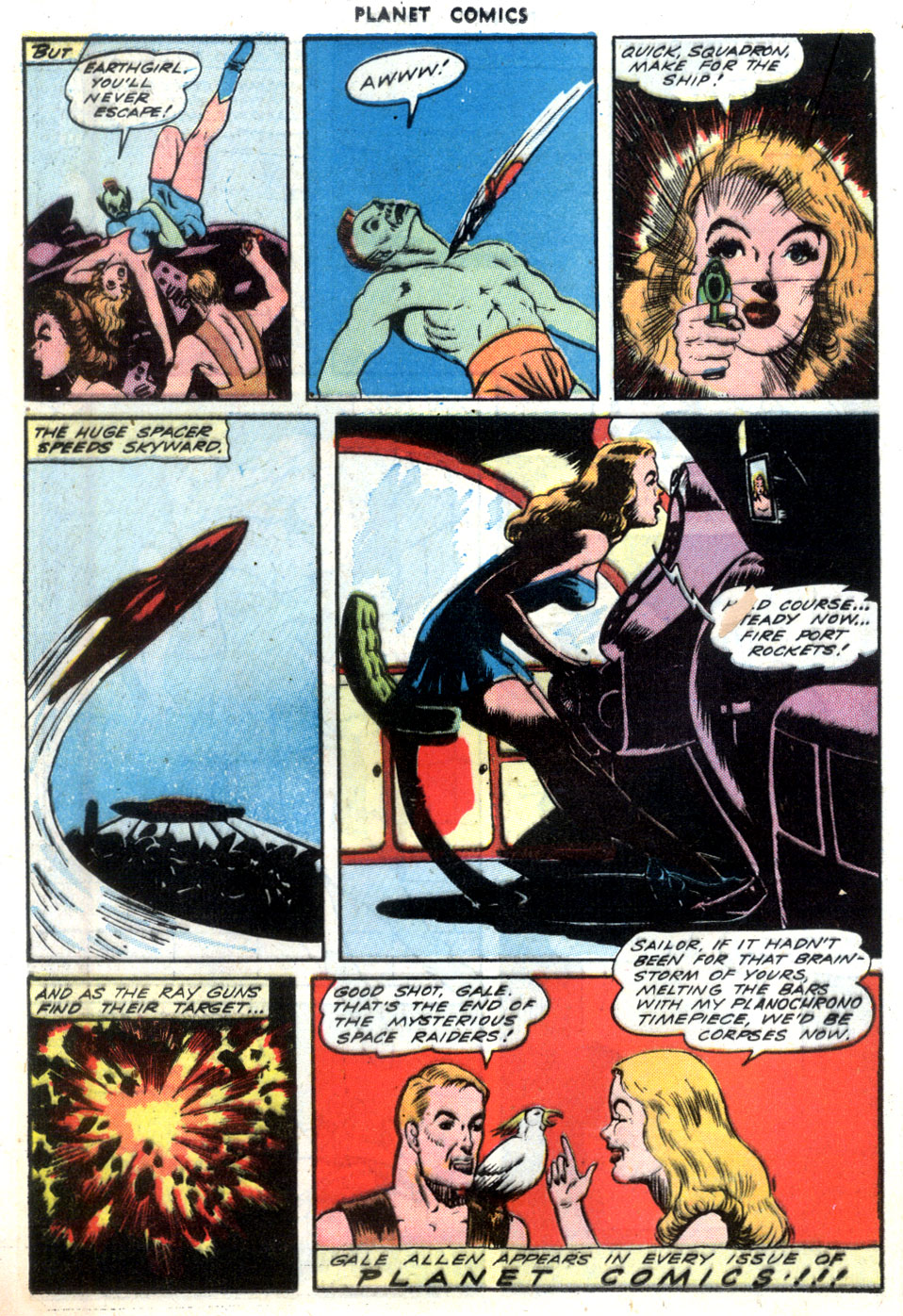 Planet Comics #32 (Fiction House), page 32. Public domain (US).