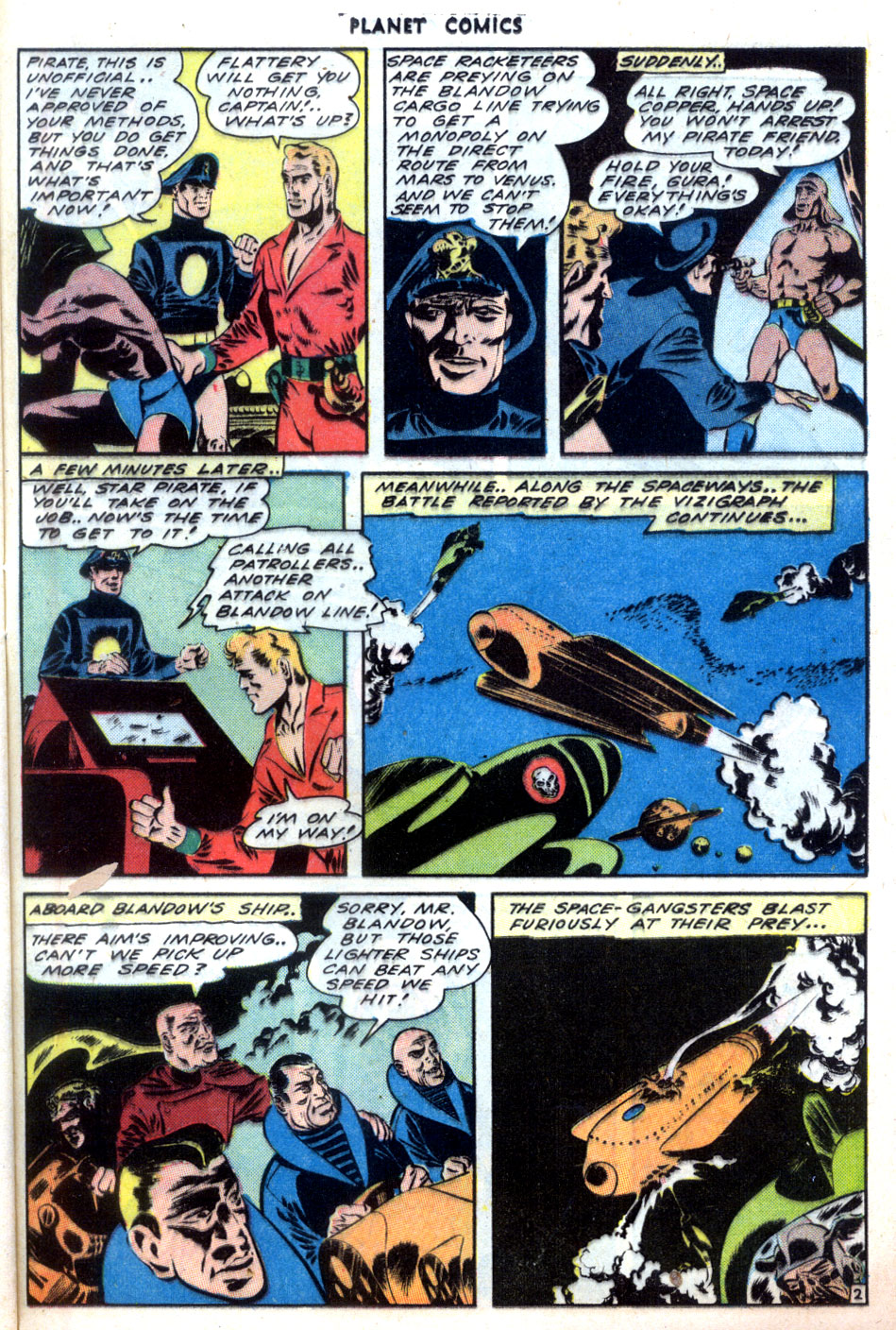 Planet Comics #32 (Fiction House), page 37. Public domain (US).