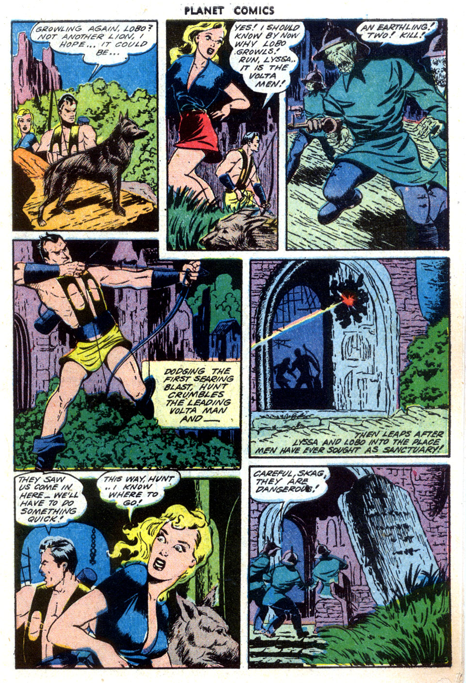 Planet Comics #32 (Fiction House), page 5. Public domain (US).