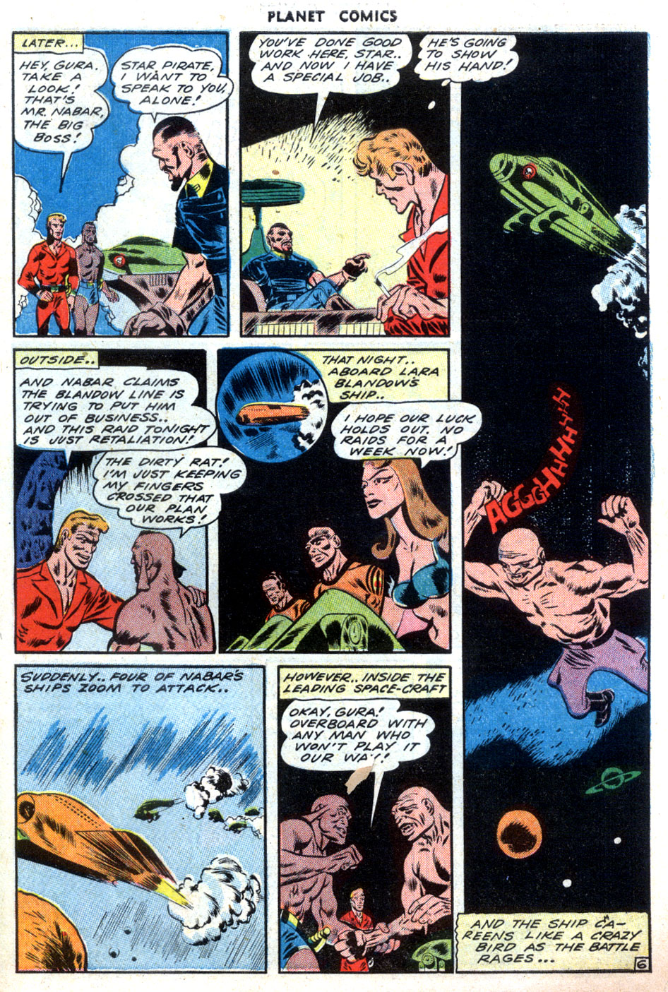 Planet Comics #32 (Fiction House), page 41. Public domain (US).