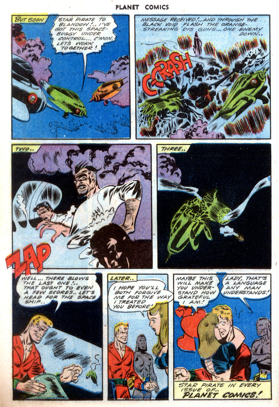 Planet Comics #32 (Fiction House), page 42. Public domain (US).