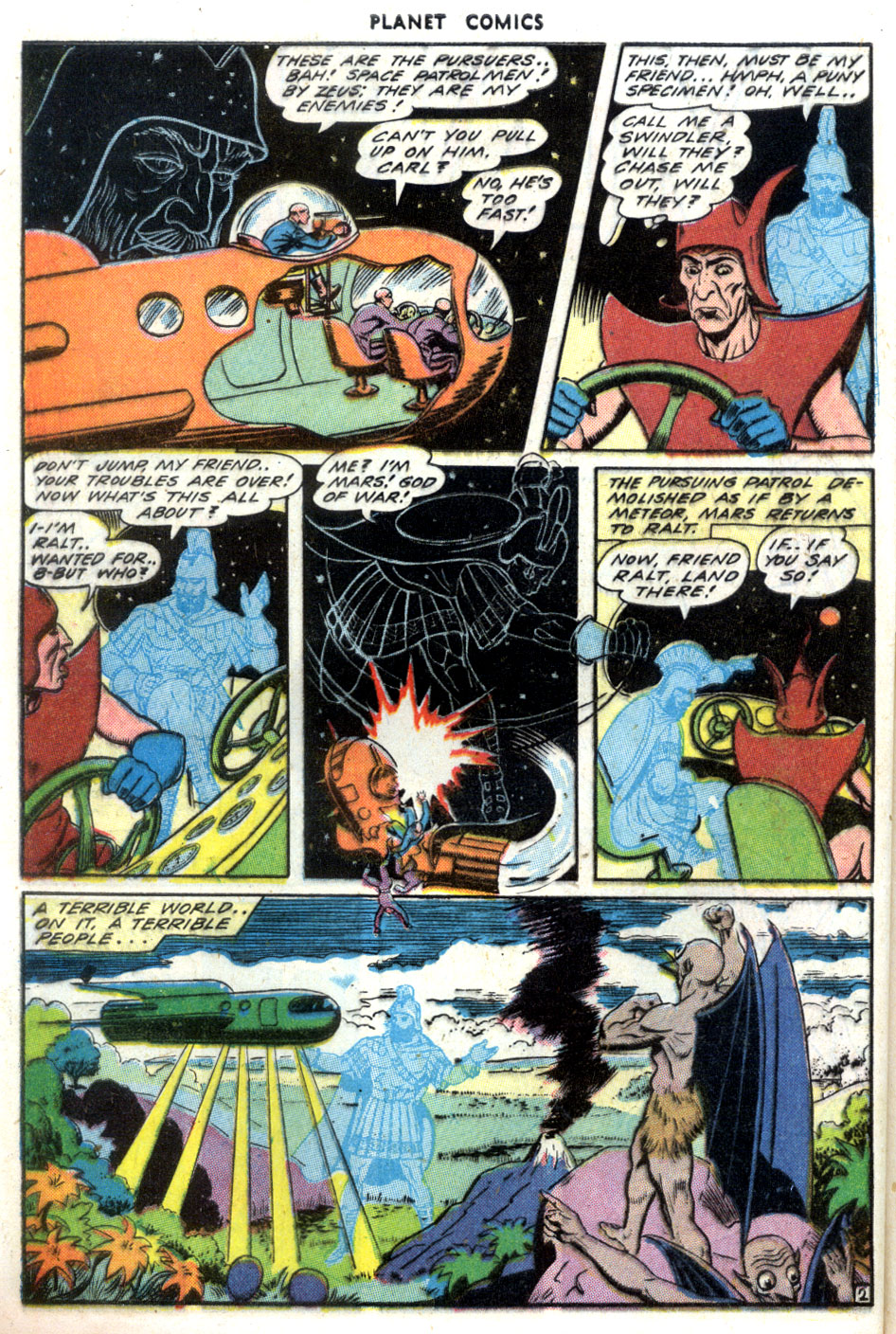 Planet Comics #32 (Fiction House), page 44. Public domain (US).