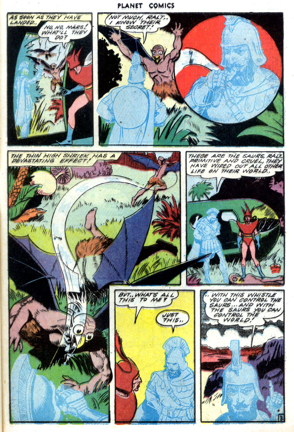 Planet Comics #32 (Fiction House), page 45. Public domain (US).
