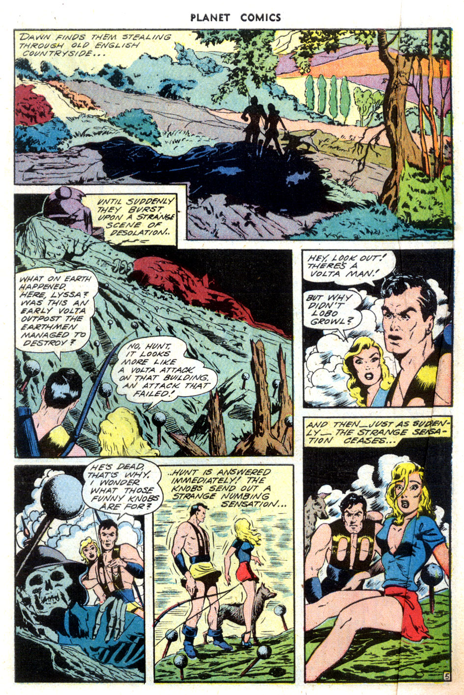 Planet Comics #32 (Fiction House), page 7. Public domain (US).