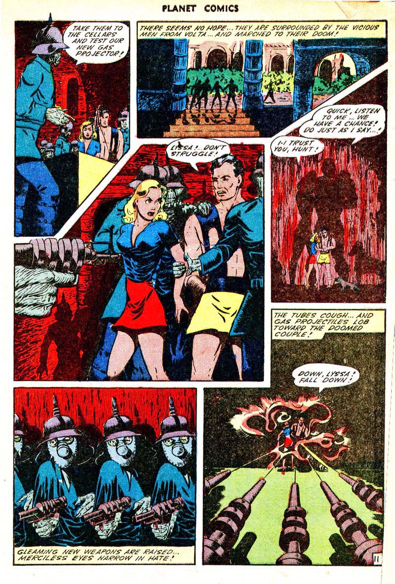 Planet Comics #33 (Fiction House), page 13. Public domain (US).