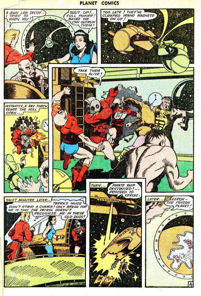 Planet Comics #33 (Fiction House), page 18. Public domain (US).