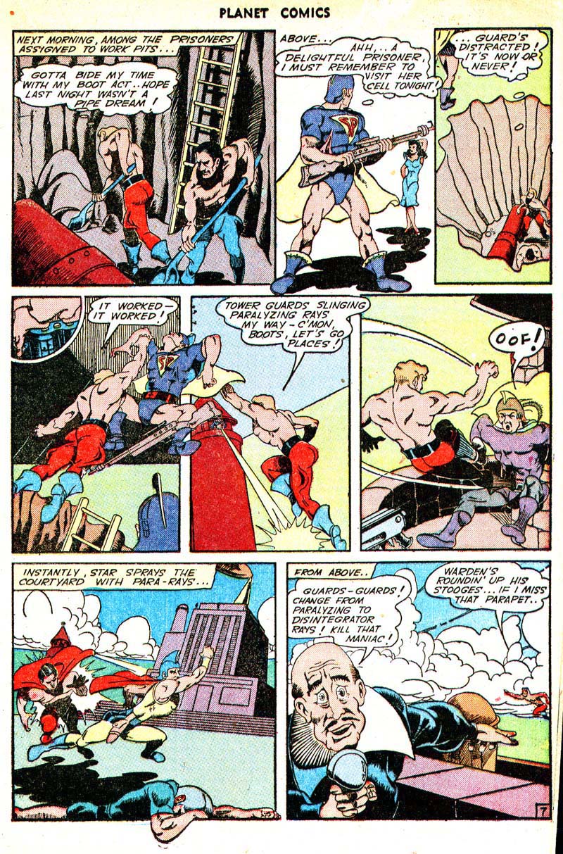 Planet Comics #33 (Fiction House), page 21. Public domain (US).