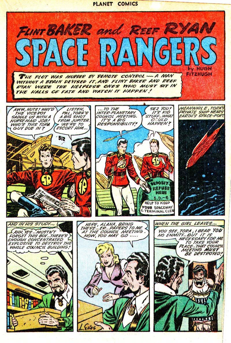 Planet Comics #33 (Fiction House), page 23. Public domain (US).