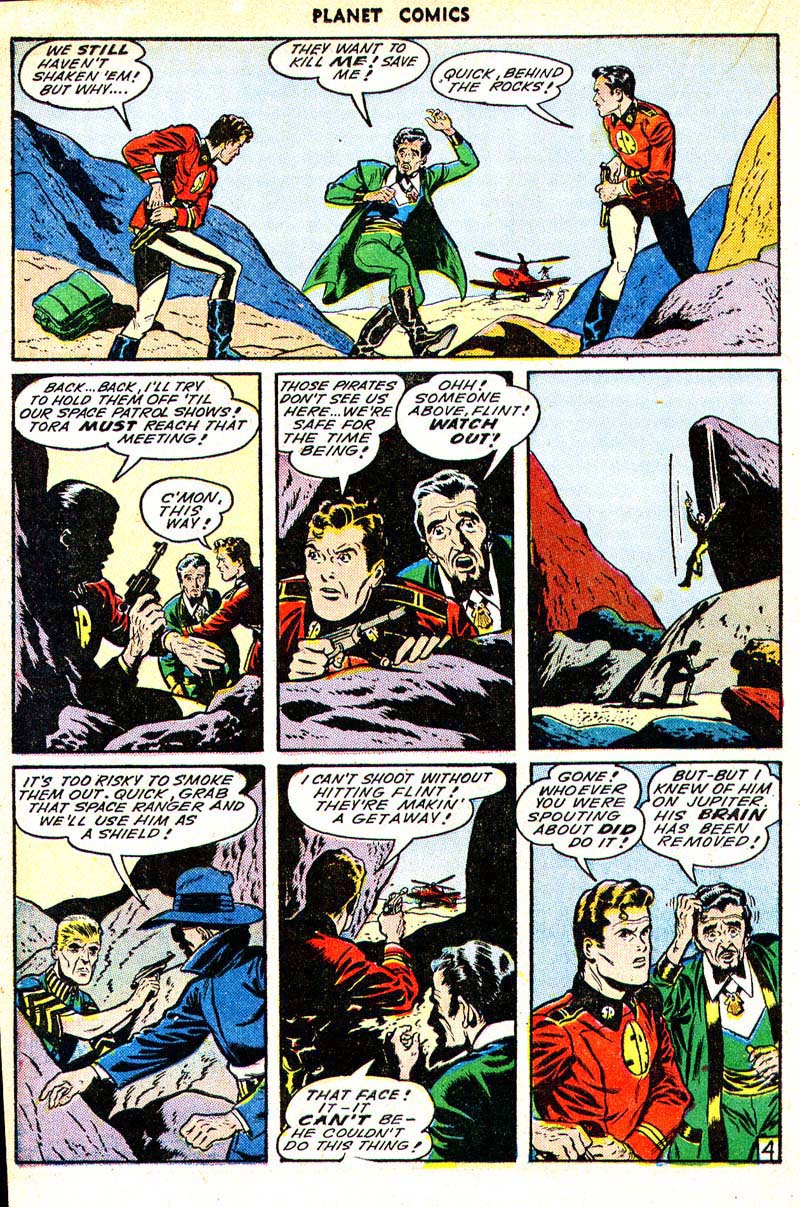 Planet Comics #33 (Fiction House), page 26. Public domain (US).