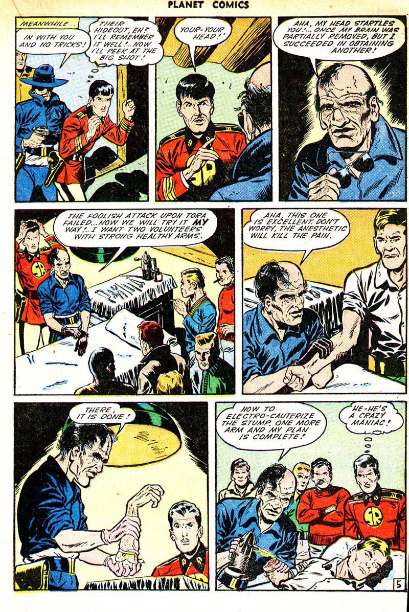 Planet Comics #33 (Fiction House), page 27. Public domain (US).