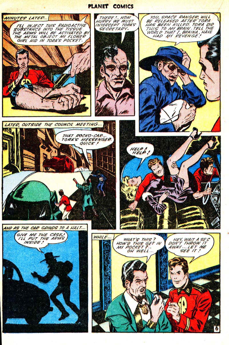 Planet Comics #33 (Fiction House), page 28. Public domain (US).
