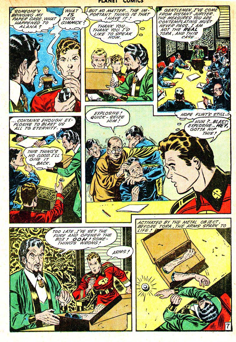 Planet Comics #33 (Fiction House), page 29. Public domain (US).