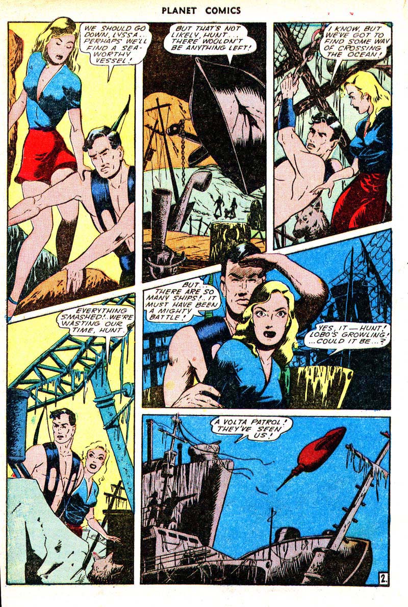 Planet Comics #33 (Fiction House), page 4. Public domain (US).