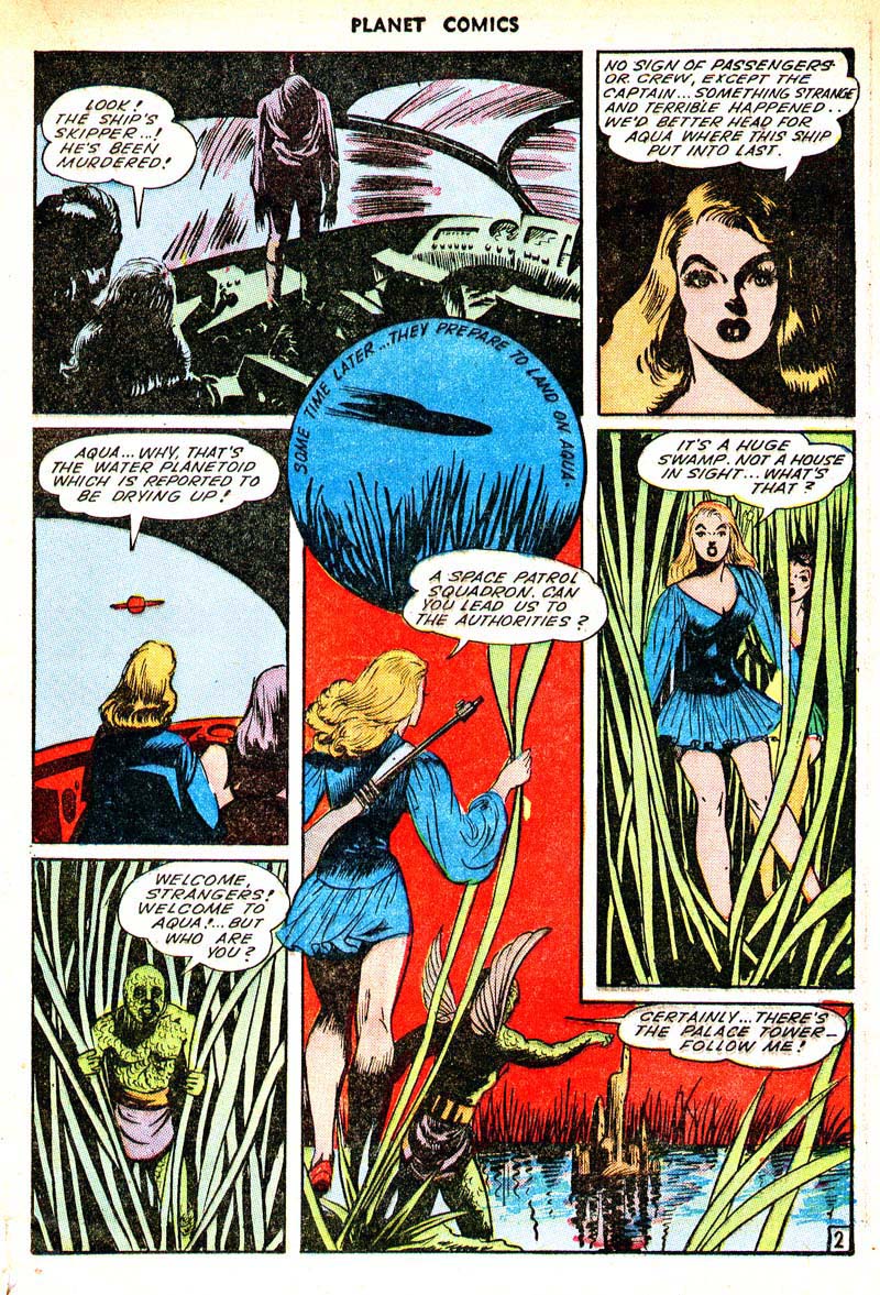 Planet Comics #33 (Fiction House), page 37. Public domain (US).
